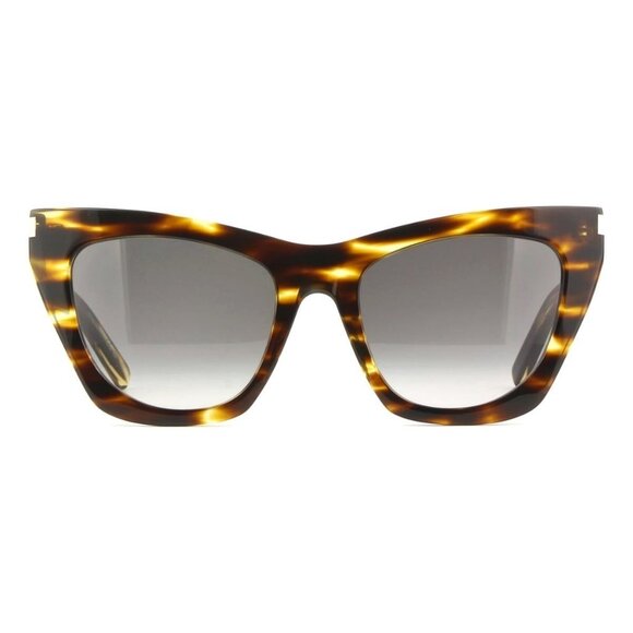 A0779Z New SAINT LAURENT Havana Cat Eye SL 214 Kate 024 Sunglasses Women - Picture 2 of 4